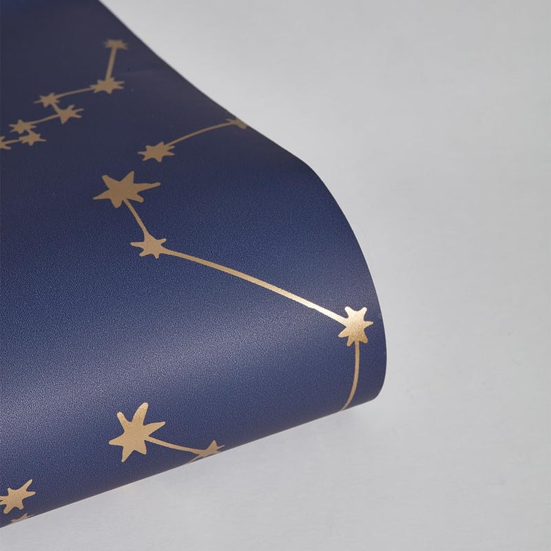 Tempaper x Novogratz Navy Blue & Metallic Gold Constellations Removable Peel and Stick Wallpaper, 20.5 in X 16.5 ft, Made in the USA - Image 5